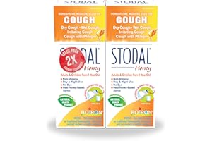 Boiron Stodal Adult Honey Cough Syrup (Twin Pack). Relief for Dry & Wet Coughs. Day and night use. Adults and children from 1