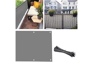 AOCHENLY Balcony Privacy Screen Fence Cover, 3.5ft x16.5ft Privacy Screen UV-Resistant Visibility Reduction Fence Screen for Balcony, Apartment, Backyard, Patio, Porch, Garden (3.5x16.5ft, Grey)
