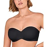 DELIMIRA Women's Strapless Bra Unlined Underwire Minimizer Plus Size Support