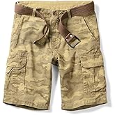 Lartaread Mens Cargo Shorts Cotton Lightweight Multi Pocket Summer Casual Outdoor Hiking Shorts (No Belt)