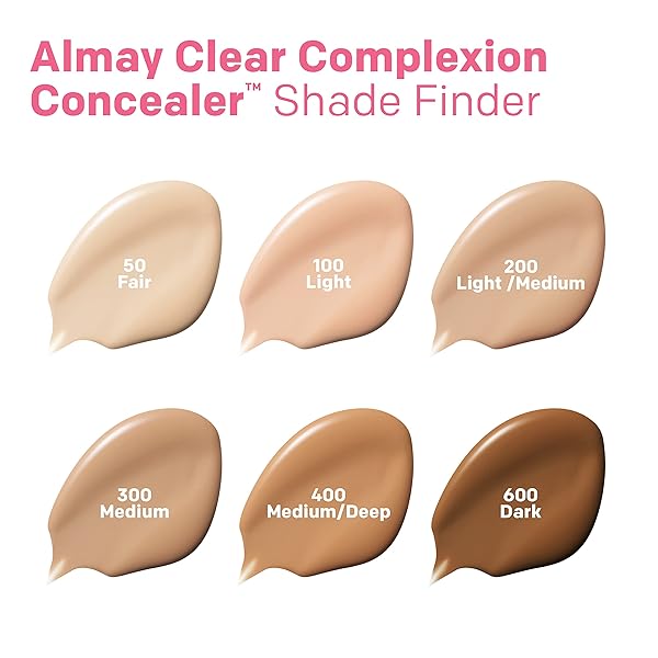 ALMAY CLEAR COMPLEXION ACNE & BLEMISH SPOT TREATMENT CONCEALER MAKEUP WITH SALICYLIC ACID- FOR SENSITIVE SKIN, 200 LIGHT/MEDIUM, 0.3 FL OZ.