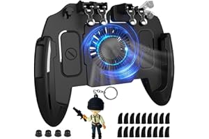Mikirini Mobile Phone Game Controller with Built-in Battery and Cooling Fan for PUBG/Call of Duty/Knives out, Cell Phone L2R2