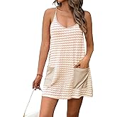 Fisoew Womens Tennis Athletic Dress Mini Romper Dress with Built in Shorts Summer Vacation Outfits