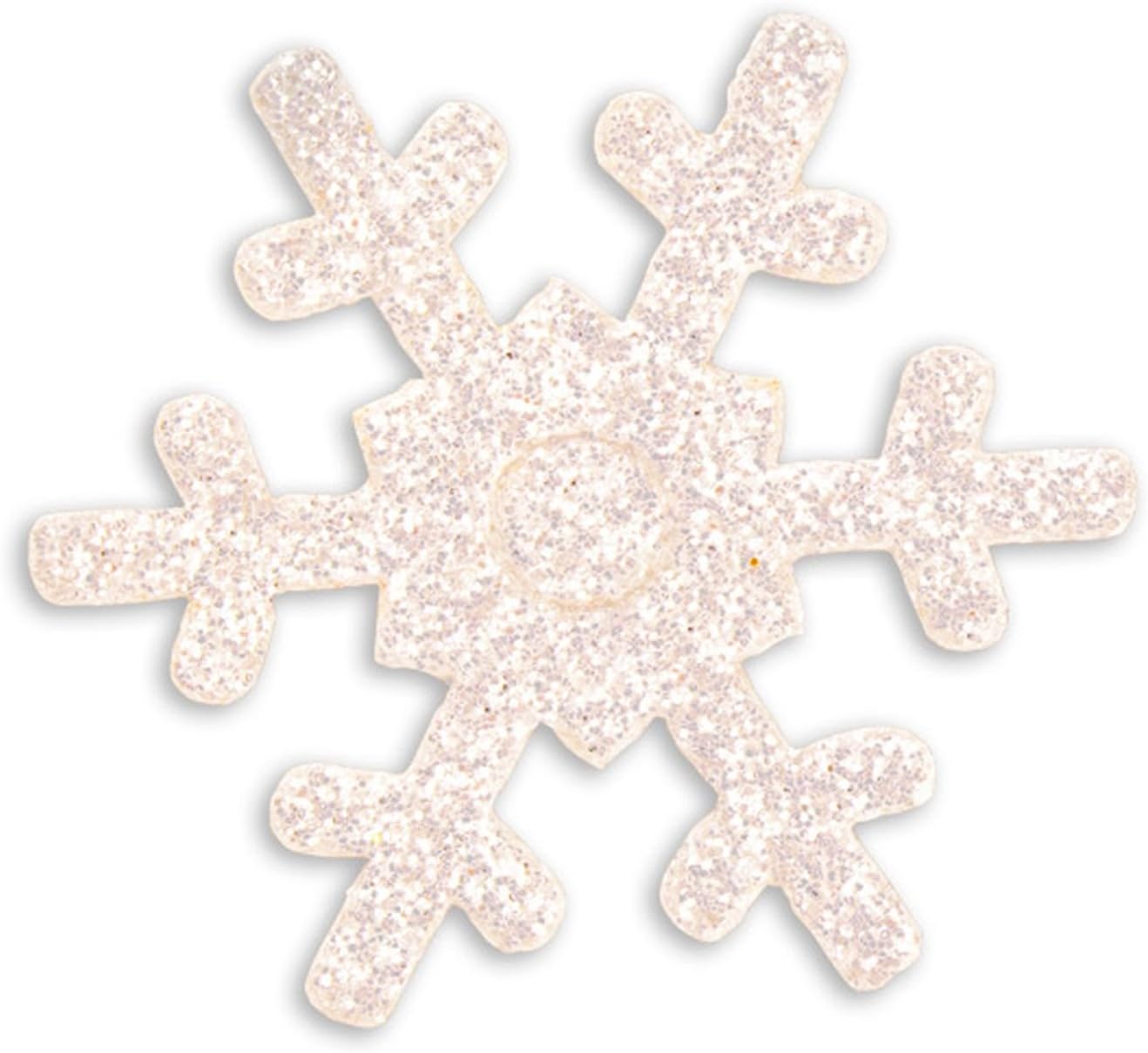 Club Green SELF ADHESIVE GLITTER SNOWFLAKE (12) WHITE 31X31MM, Fabric, 26.4 x 14.3 x 1.32 cm
