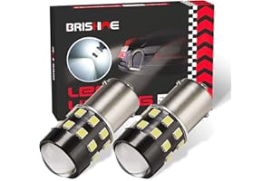 BRISHINE Supper Bright 1156 7506 BA15S P21W 1073 1141 1003 LED Bulbs 6000K Xenon White 24-SMD LED Chipsets with Projector for Backup Reverse Lights, Brake Tail Lights, Running Lights(Pack of 2)