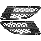 Hihaha 1Pair No.51117198901/51117198902 Fog Light Grill for BMW 328i 2009-2012 Right Left Front Lower Bumper Fog Light Cover Inserts ABS Black
