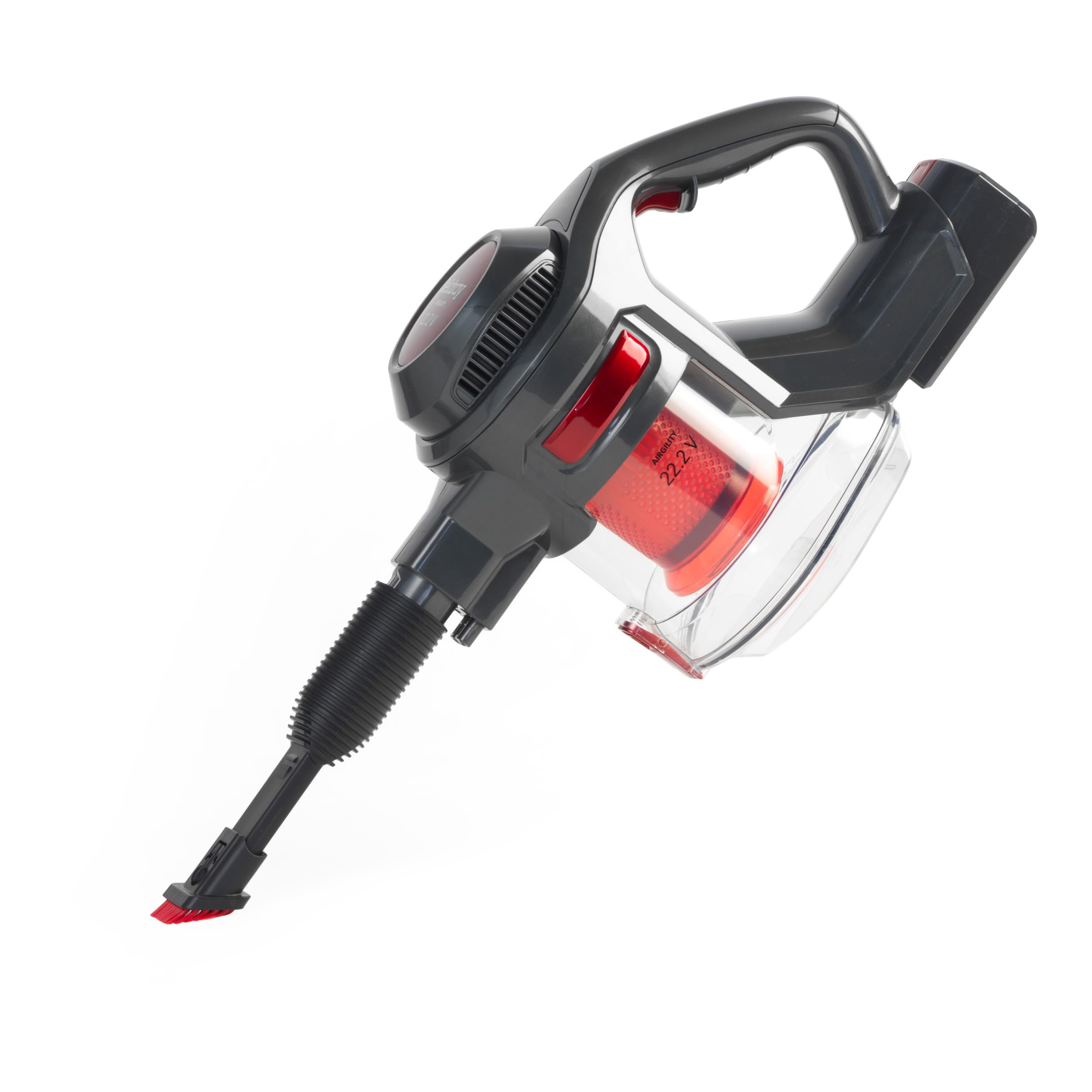 Beldray Airgility Cordless Vacuum Cleaner – 100W, 22.2V Rechargeable, Converts to Handheld, 1.2L Dust Capacity, 7–10kPa Suction, 40-Minute Runtime, Lightweight with Spare HEPA Filter, Red