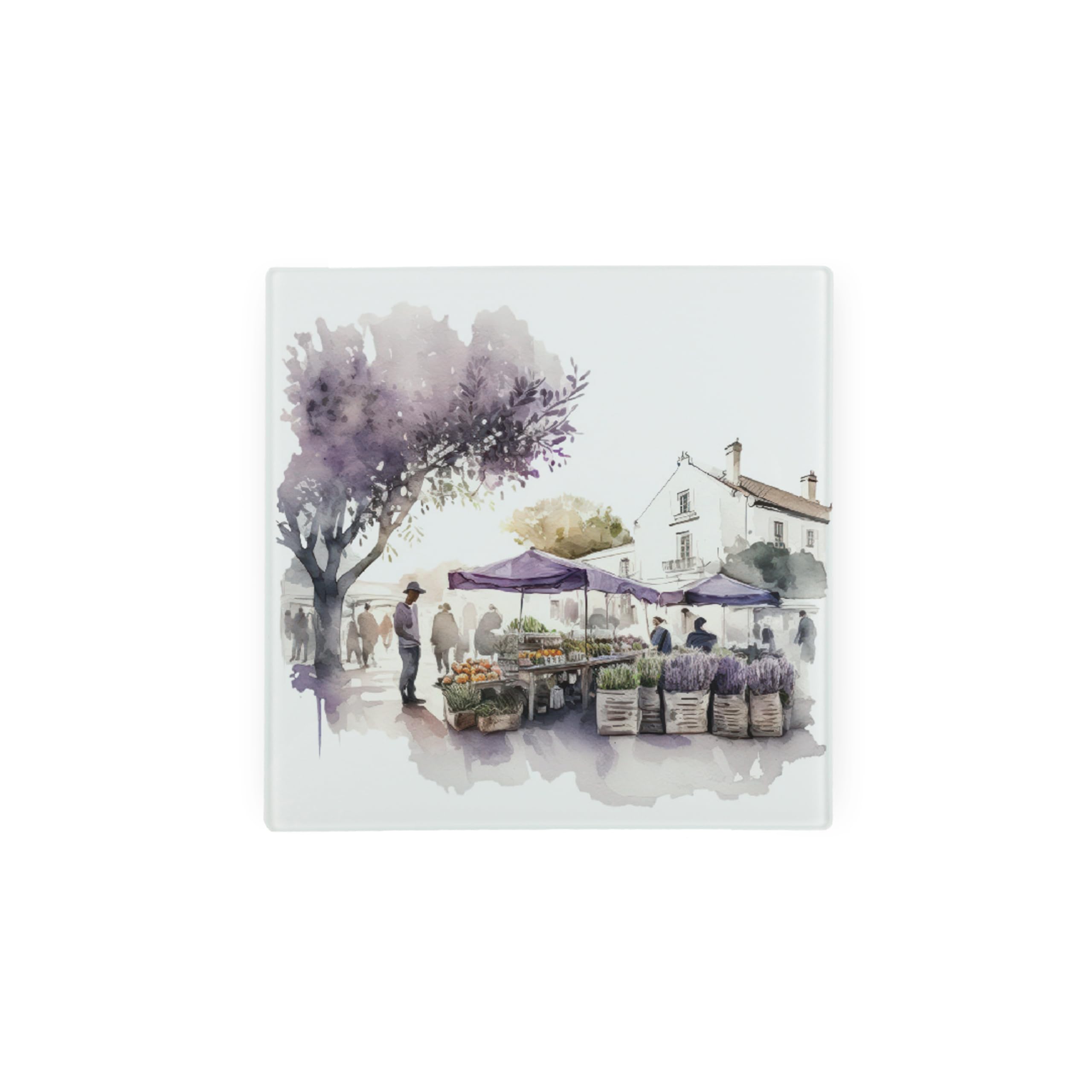 Lavender Glass Hot Pot Stand - Trivet Mat Heat Resistant Multi-Purpose Non-slip Table Place Mats for Hot Pot Holder, Pans, Spoon rest, Coasters for Kitchen Cooking & Dining 20cm x 20cm (8" x 8")