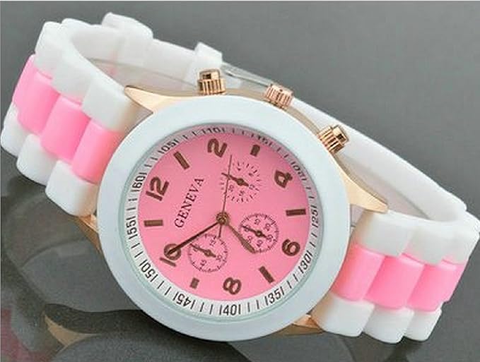 Amazon Meu Amor 腕時計 ビビットカラー レディース メンズ カラフル シリコンラバー トラディショナル フェイス パステルカラー ビビットカラー ファッション腕時計 ベビーピンク ホワイト メンズ腕時計 腕時計 通販