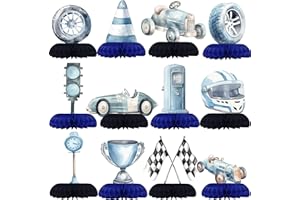 HaPiBiDesign Race Car Party Decorations - Honeycomb Centerpieces for Racing Birthday Decor - Race Car Table Decoration for Kids