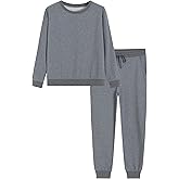 Weintee Women's 2 Piece Outfits Pullover Sweatshirt and Sweatpants Set Sweatsuits
