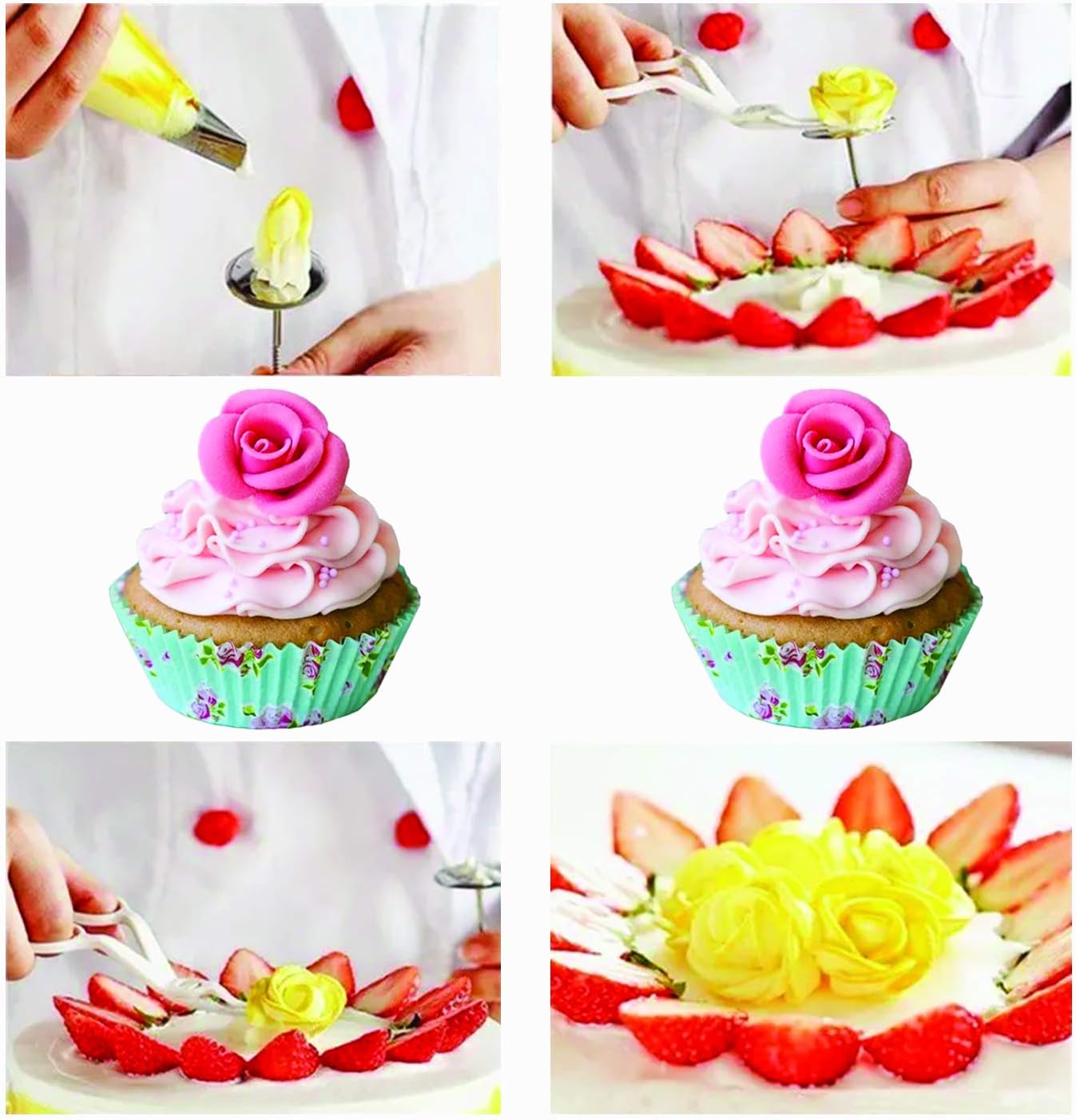 Bk Origin Poche A Douille Patisserie Reutilisable Hyper Resistant Avec 7 Douilles Acier Inoxydable Piping Bag Accessoires Pour Decoration De Gateaux Facile A Nettoyer Creme Muffin Poches A Douilles Cuisine Et Maison