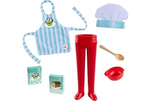 The Elf on the Shelf MagiFreez Christmas Chef Set for Your Scout Elf - Includes Magical Standing Pants, elf- Sized Chef’s hat and Apron, Bowl and Spoon and Flour and Sugar Boxes.