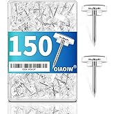 150 PCS Clear Push Pins Tacks Count in Reusable Box for Bulletin Boards and Wall Displays Heavy Duty Plastic Head