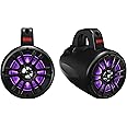 BOSS Audio Systems B40RGB ATV UTV Weatherproof Waketower Speaker System - Amplified, 4 Inch, Full Range, 2 Way, Bluetooth, RGB Led Illumination, IPX5 Rated Weatherproof, Sold in Pairs