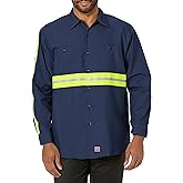 Red Kap mens Long Sleeve Enhanced Visibility Industrial Work Shirt