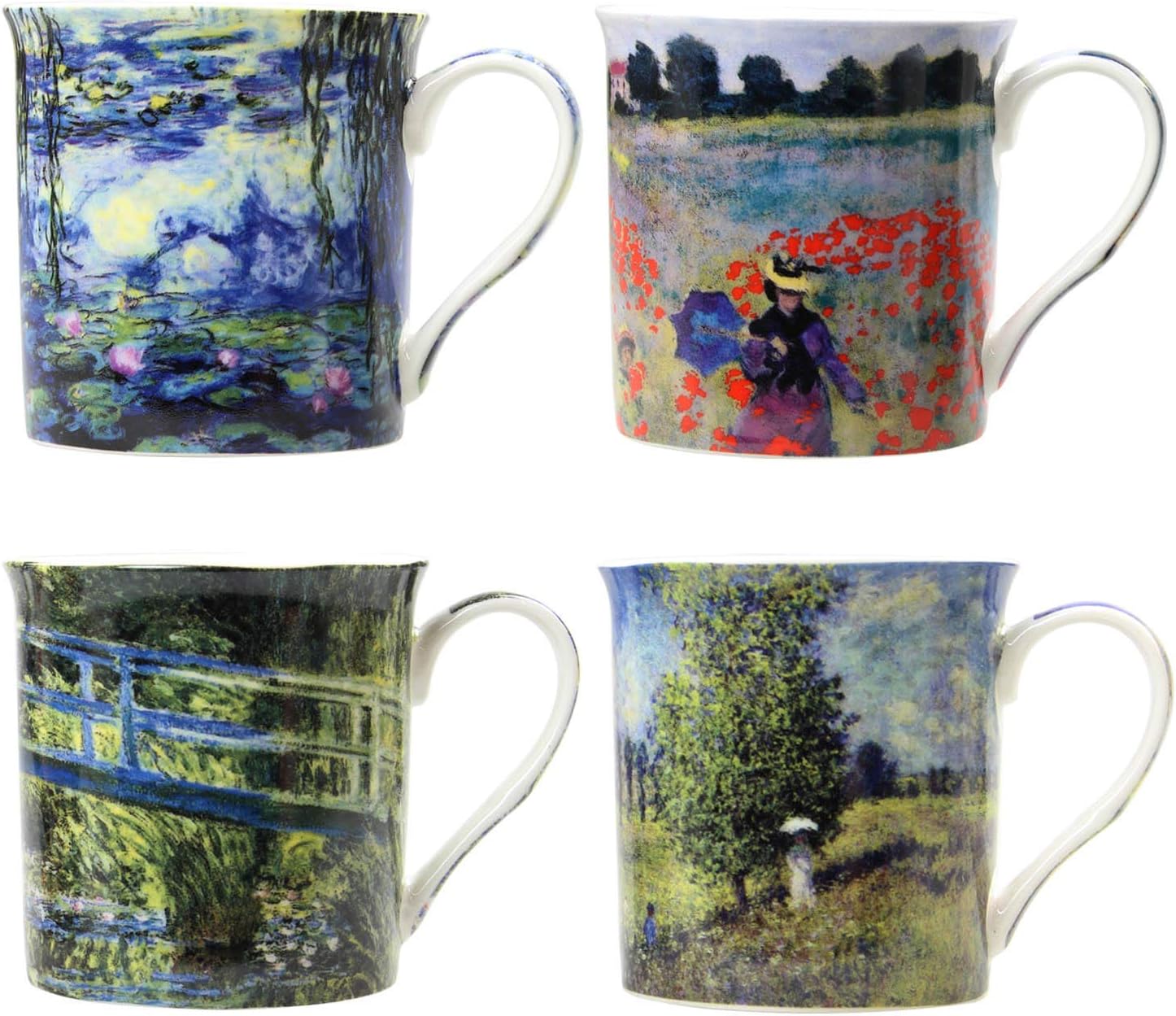 Lesser & Pavey LP93066A Monet Mugs 4 Pieces, Fine China, Multicolour, 12 x 8 x 9 cm,300 ml, 4 Count (Pack of 1) - Image 3