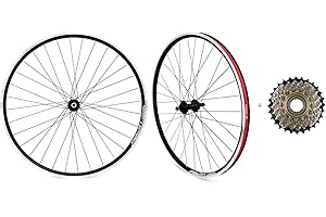 Exceedhub 26" Mountain Bike Wheelset, Quick Release MTB Bicycle Double Wall Rims MTB Wheel Set, Ultralight Aluminum Alloy 32H Bike Wheels Compatible MF-TZ500-6/7 Speed Freewheel