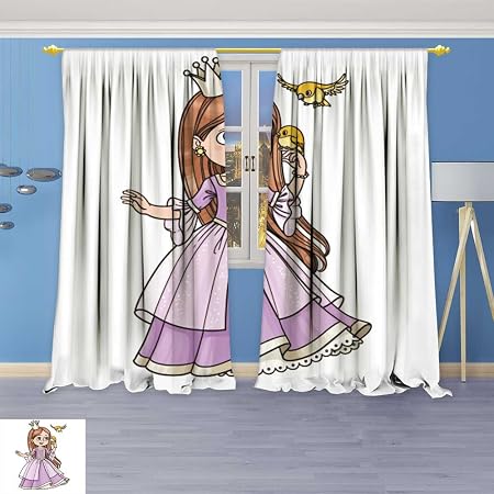 Socomimi Design Print Thermal Insulated Blackout Curtain Princess