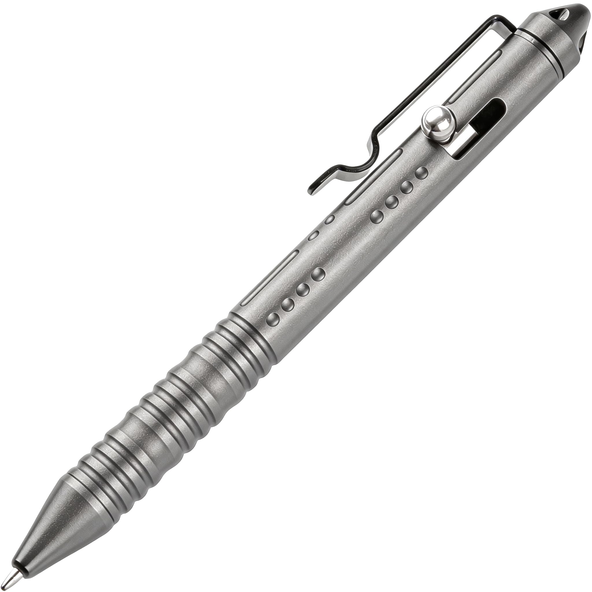 SMOOTHERPRO Bolt Action Pen | Aluminium Ballpoint Pen | Stainless Steel Clip | for Pocket Business EDC Signature (TP157) | Color Grey