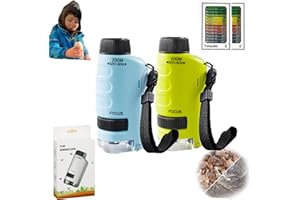 MAA MMA The Miniscope for Kids, Mini Scope for Kids, Handheld Microscope, Mini Microscope, Portable Microscope, The Miniscope, Pocket Microscope for Adults, Pocket Microscope for Kids (Blue+Green)