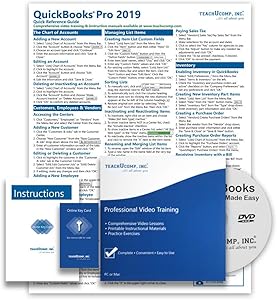 Learn QuickBooks Desktop Pro 2019 DELUXE Training Tutorial- Video Lessons, PDF Instruction Manual, Quick Reference Guide, Testing, Certificate of Completion by TeachUcomp, Inc.