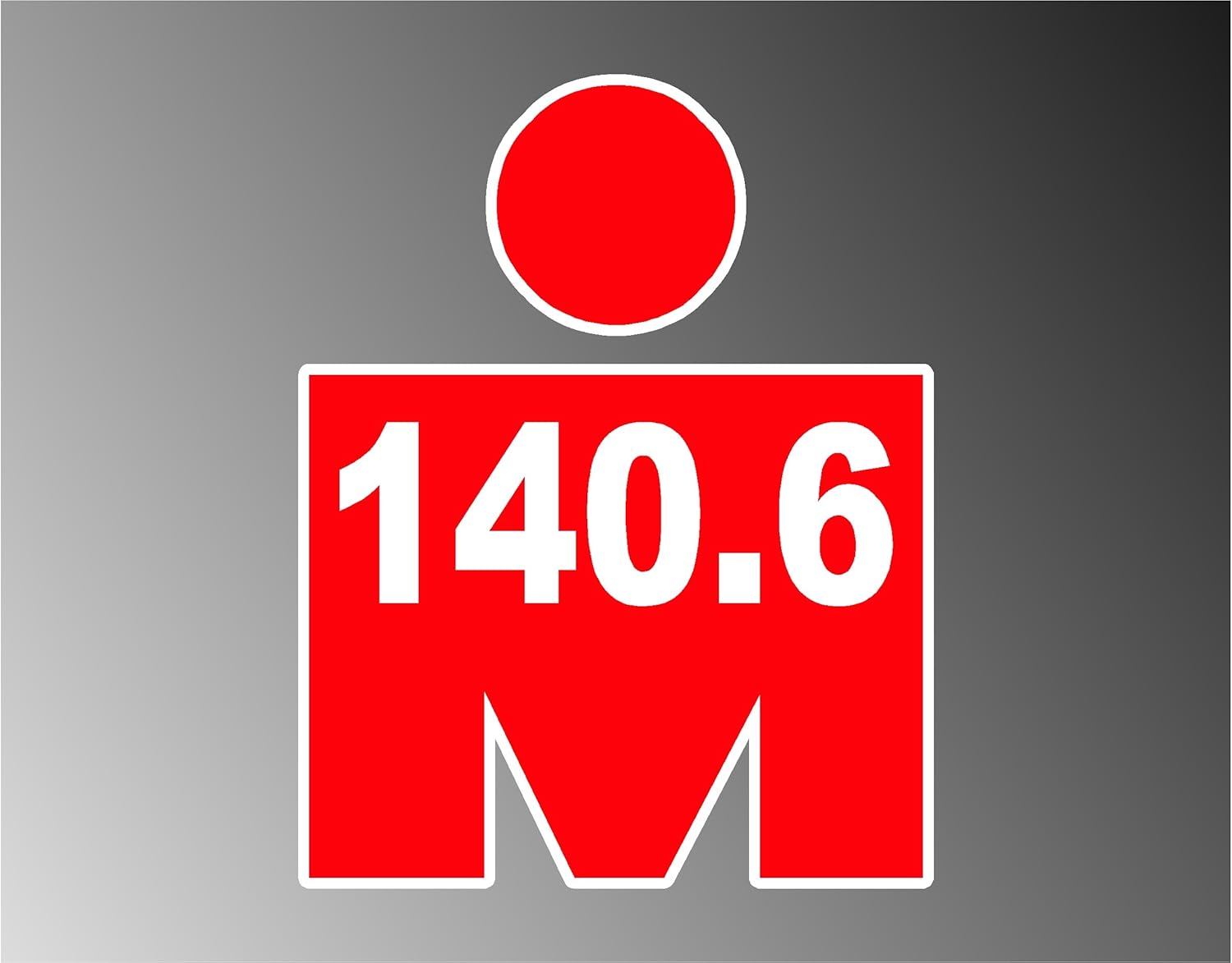 RED Mdot Ironman Triathlon 140.6 Vinyl Decal Bumper Sticker 4x5 by