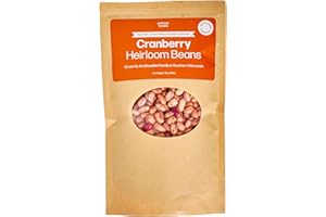 Primary Beans - Organic Cranberry Heirloom Dried Beans - Chestnuty, Velvety, Plump - Known as Borlotti Beans - Great for Soups & Stews - Pair w/Hearty Greens - Vegan & Vegetarian - Non-GMO - 1lb