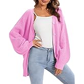 QUALFORT Cardigan Sweaters for Women 100% Cotton Button-Down Oversized Knit Outerwear Fall Tops for Women 2026