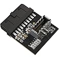 LINKUP - [Active Chip] USB 3.0 (3.2 Gen 1) Internal IDC 20 Pin Motherboard Header to A-Key (Type-E) 20 Pin Female Converter for Type C Panel Mount Adapter