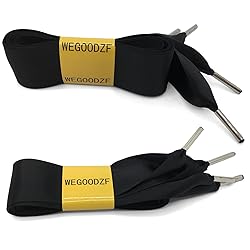 WEGOODZF Satin Ribbon Shoe Laces: 3CM Wide Black