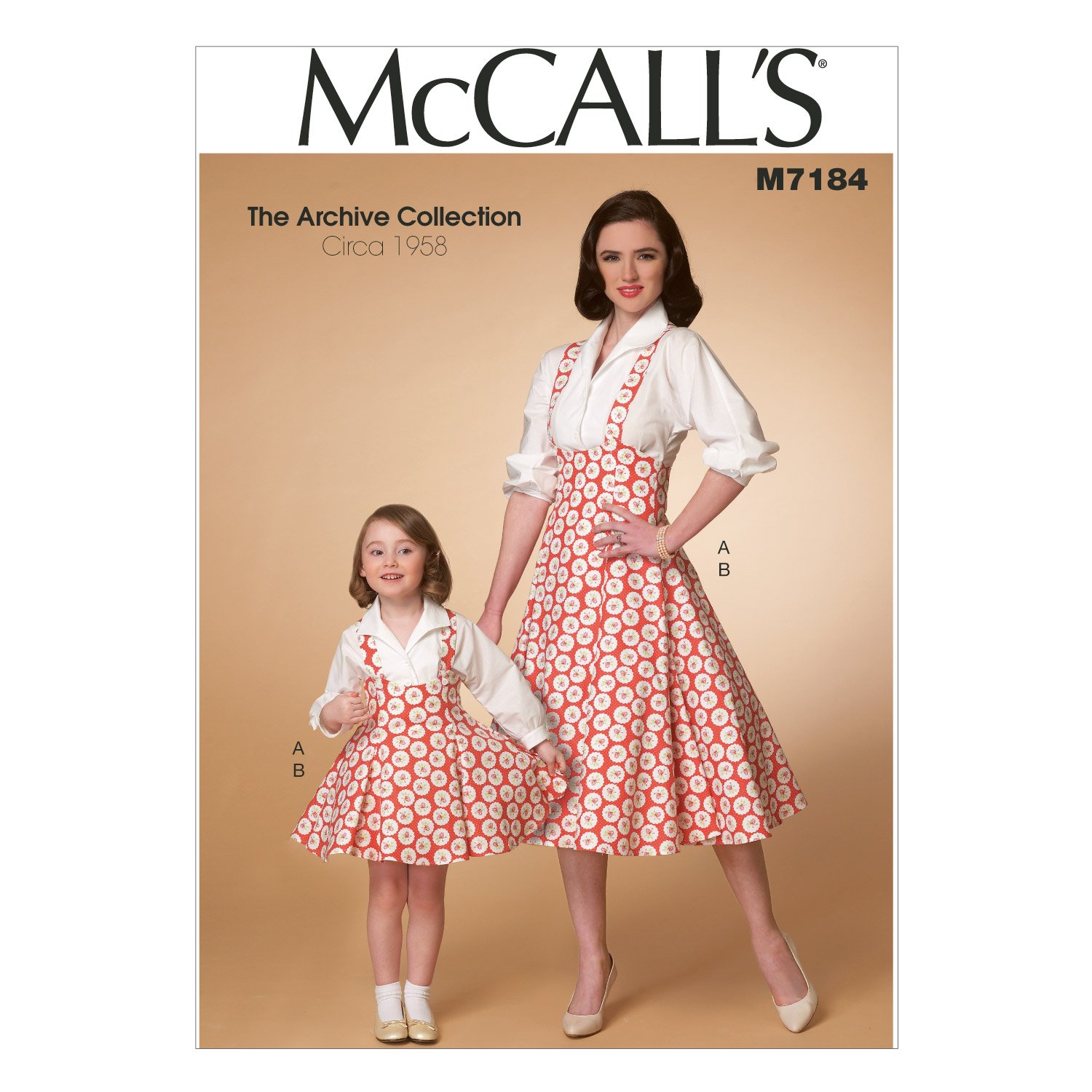 Mccall's Patterns 7184 Children's/Girls Top and Jumper,Sizes S(8-10)-M(2-14)-L(16-18)-XL(20-22), White, Miss (SML-MED-LRG-XLG)