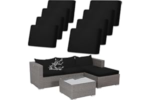 8 Pcs Patio Outdoor Cushion Covers Replacement for 4 Backrests and 4 Cushions, Waterproof Stretch Sofa Couch Cushion Covers W