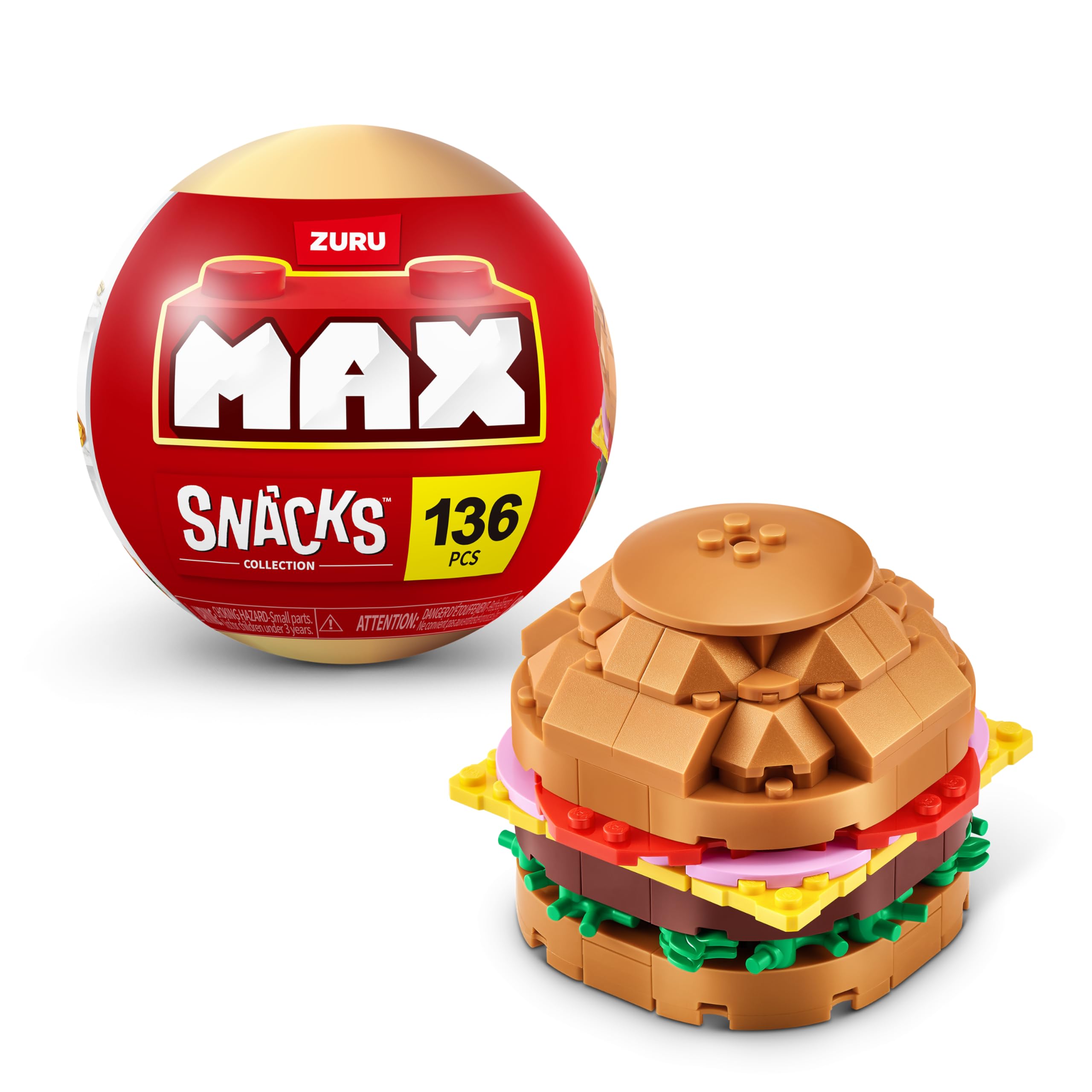MAX Premium Snacks Building Bricks Collection (Hamburger) by ZURU. Building Bricks for Teens, Adults and Collectors. Build, Collect and Display Your Collection of Delicious Snacks!