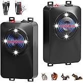 2-Pack Ultrasonic Rodent Repellent for Car Engine, Battery Powered Under Hood Mouse Repellent with LED Strobe Lights, Keeps Rats and Mice Away from RVs, Garage, Shed, Attic, Indoors