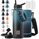 DYSANKY 40 oz Insulated Water Bottle | Thickened Stainless Steel Vacuum Metal | Portable Sports Water Jug for Gym and Hiking with Straw, Carrier Bag, Handle Strap | BPA-Free 40 oz