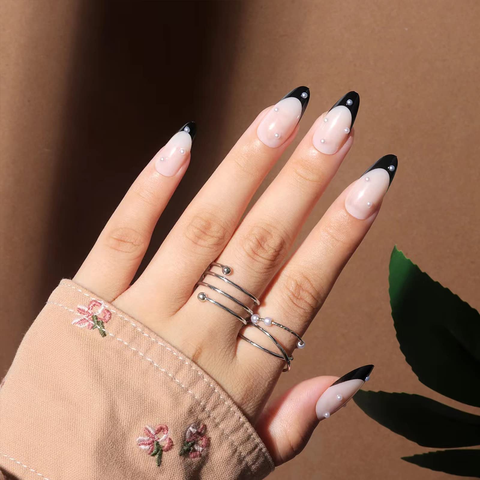 6 Packs (144 Pcs) Press on Nails Medium, Misssix Short Fake Nails Glue on Nails Almond and Square Set with Adhesive Tabs Nail File for Women - Image 4