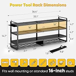 POKIPO Large Power Tool Organizer Wall Mount,4