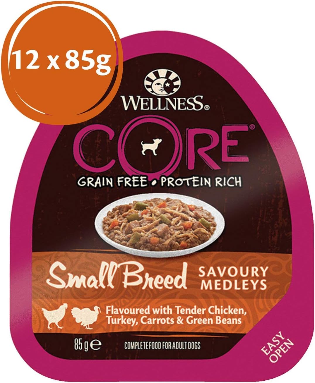 Wellness CORE Savoury Medleys 12 x 85g, Chicken & Turkey, Wet Dog Food for Small Breeds Grain-Free, Natural, Hypoallergenic - Image 3