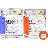 Cheers Liver Combo | Restore + Protect | Support Your Liver & Feel Better After Drinking | DHM, L-Cysteine, Milk Thistle, Prickly Pear, B-Vitamins | 12 Doses Restore, 30 Doses Protect | Supplements