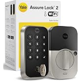 Yale Security Assure Lock 2 Deadbolt, Satin Nickel Keyed Smart Entry Door Lock with Wi-Fi Connected Keypad for Code Entry and