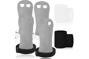 Amrta Gymnastics Grips Wristbands Sets for Girls Youth Kids 2 Pair Palm Protection Equipment with Wrist Support, Gymnastic Bar Grip Gloves Set Weightlifting Sports Workout