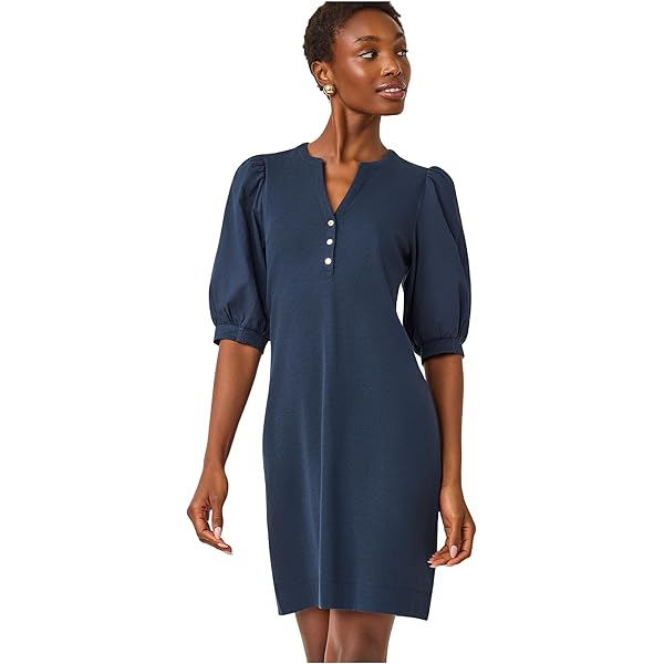 Karen Kane Women's 3/4 Sleeve A-Line Dress, Navy, X-Small at Amazon Women's  Clothing store