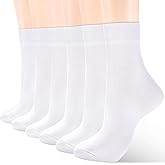 ATBITER Women's Thin Cotton Crew Socks - Soft Above Ankle Bootie Casual Dress Socks 6-Pairs