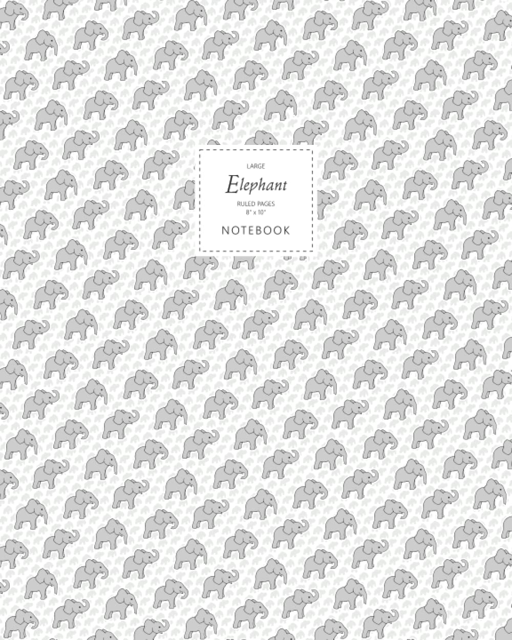 Elephant Notebook - Ruled Pages - 8x10 - Large (White)