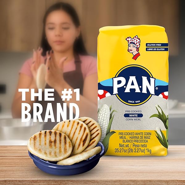 P.A.N. WHITE CORN MEAL – PRE-COOKED GLUTEN FREE AND KOSHER FLOUR FOR AREPAS (2 LB 3.27 OZ / PACK OF 1)