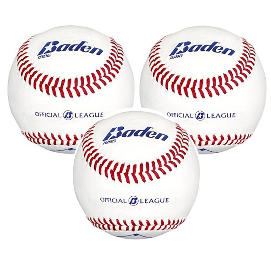 Baden Kid's 1B-BG Baseball (Pack of 3) - White