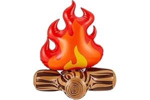 Vaulted Skulls & Co Inflatable Campfire Prop | Realistic Camp Fire Inflatable | Novelty Decoration for Themed Parties & Gag Use | Fire Pit Look | Red/Brown | 12"
