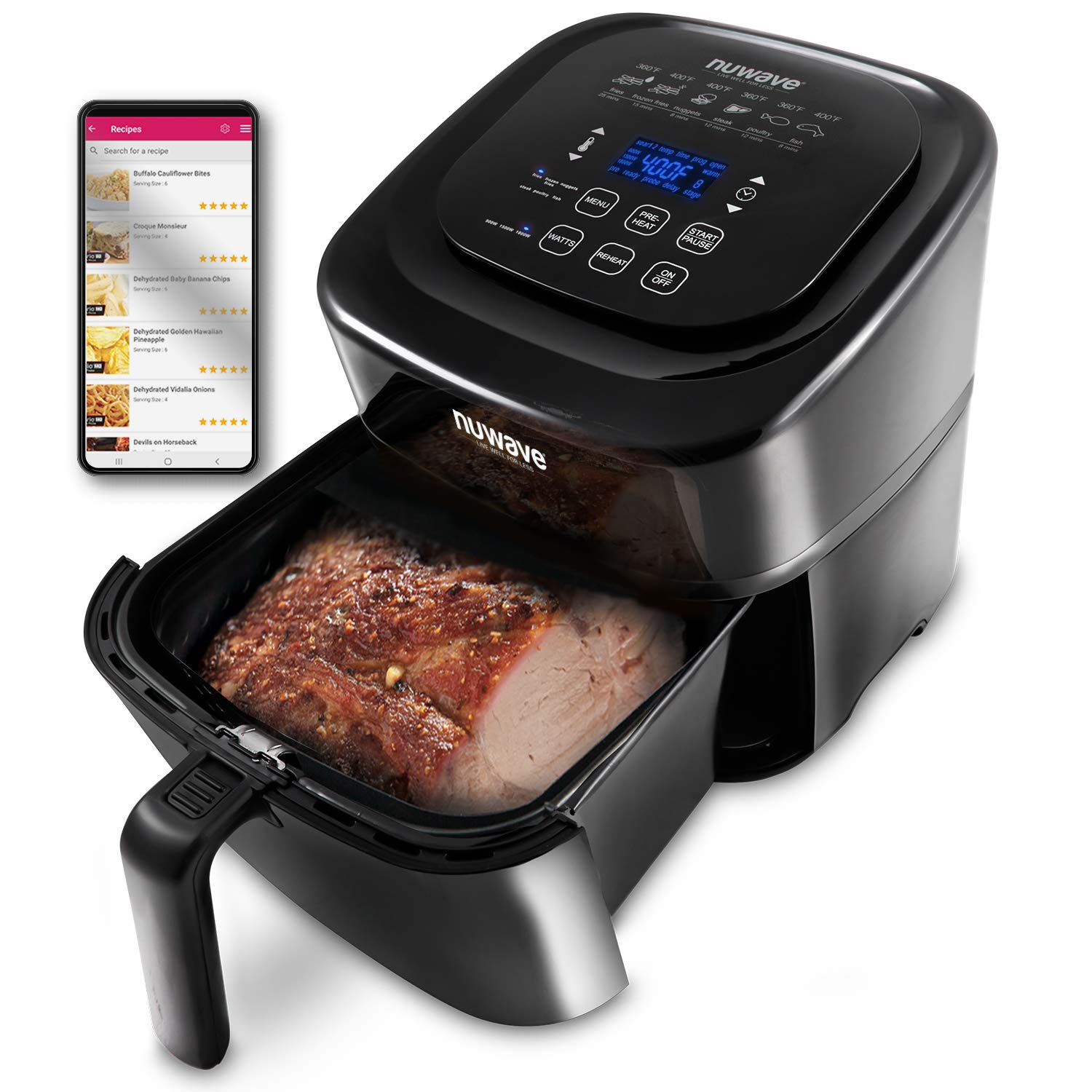 Mua NuWave Brio 6Quart Air Fryer with App Recipes (Black) includes