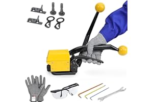 NVOYAJUAN Packaging Metal Steel Strapping Banding Tool Machine for Steel Strap Integrates Functions of Tensioner Crimper and Cutter Sealless Combination (A333-3/4")